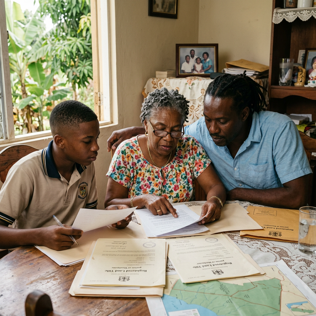 What “Dead Lef” Means and How to Stop It From Freezing Your Family’s Land Three family members reviewing documents and maps at a dining table