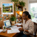 Mature Jamaican woman reviewing banking documents